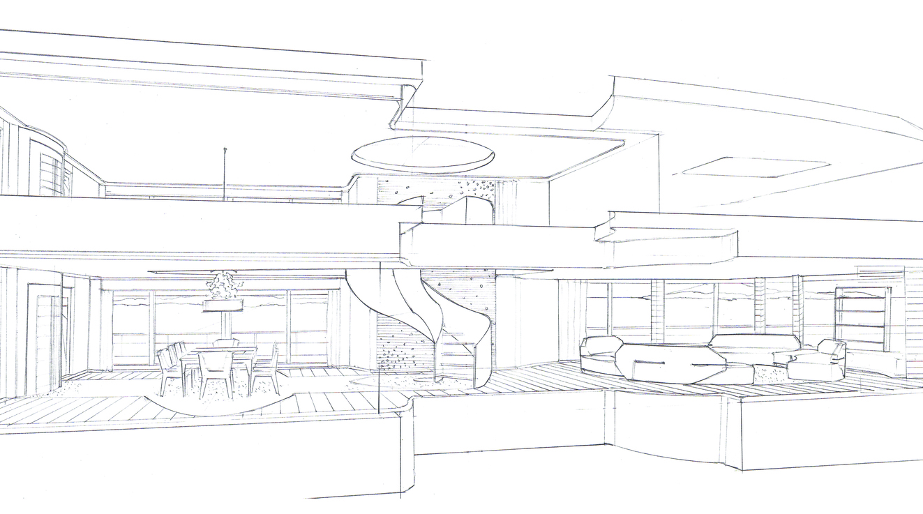 85m MY Cynosure Saloon Sketch By D-iD Studio